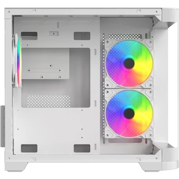 Imagen 2 de Gabinete Curvo Xzeal XZGAMC3W M-ATX/ITX Blanco con 3 Ventiladores RGB
