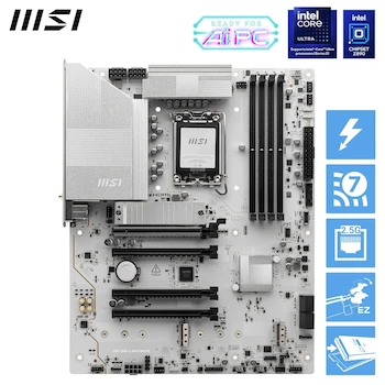 Imagen 2 de MSI PRO Z890-S WiFi White - Placa Base ATX para Intel Core Ultra (Serie 2), LGA 1851, DDR5, Wi-Fi 7, 2.5G LAN