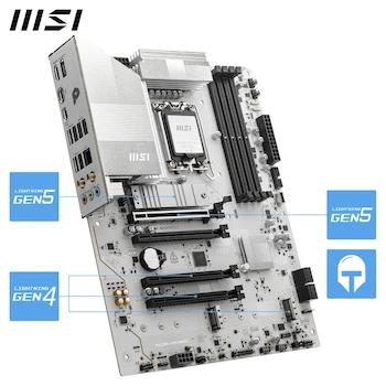 Imagen 5 de MSI PRO Z890-S WiFi White - Placa Base ATX para Intel Core Ultra (Serie 2), LGA 1851, DDR5, Wi-Fi 7, 2.5G LAN