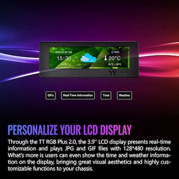 Imagen 4 de Thermaltake Tower 300/600 Series Kit de Panel LCD; Visualización LCD de 3.9 Pulgadas; Color Negro; Modelo AC-073-OO1NAN-A1