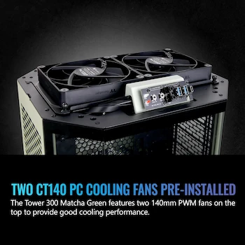 Imagen 5 de Thermaltake The Tower 300 Matcha Green Micro-ATX Micro Tower Chassis - 2x140mm CT Fans Included - Octagonal Prism Design - CA-1Y4-00SEWN-00