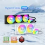 Miniatura de MONTECH HyperFlow ARGB 360 Negro - Enfriador Líquido de CPU AIO 360mm, Serie HyperFlow ARGB, con 3 Ventiladores Metal Pro 12 ARGB Ultimate