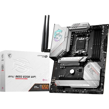 Imagen de referencia para MSI MPG B650 EDGE WIFI - Placa Base ATX AMD AM5 Plata/Blanca para Procesadores Ryzen Serie 7000/8000/9000