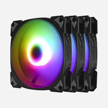 Imagen de referencia para Ventiladores InWin Serie Neptune Modelo AN120-3PK (IW-FN-AN120-3PK), tamaño 120 x 120 x 25 mm, paquete de tres unidades, color negro