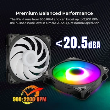 Imagen 2 de Ventiladores InWin Serie Neptune Modelo AN120-3PK (IW-FN-AN120-3PK), tamaño 120 x 120 x 25 mm, paquete de tres unidades, color negro