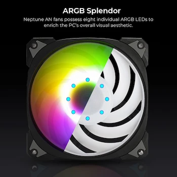 Imagen 3 de Ventiladores InWin Serie Neptune Modelo AN120-3PK (IW-FN-AN120-3PK), tamaño 120 x 120 x 25 mm, paquete de tres unidades, color negro