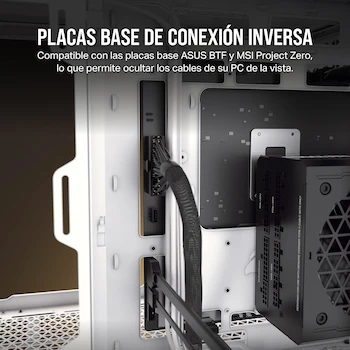 Imagen 4 de CORSAIR 2500X Caja de PC mATX Pequeña-Torre Doble Cámara Cristal Templado Panorámico Negro Sin Ventiladores Incluidos Compatible con Placa Base de Conexión Inversa