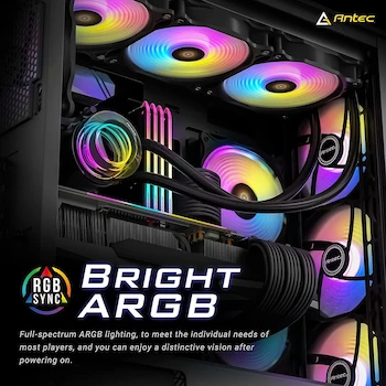Imagen 3 de Antec F12 Racing ARGB 3PK, Paquete de 3 Ventiladores de Caja ARGB de 120 mm, Color Negro, Dimensiones 120x120x25 mm, Serie Racing, Modelo F12 R ARGB, ASIN B0C3MC1TGY