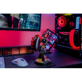 Imagen 2 de Cable Guys - Marvel Rear View Deadpool: Soporte para Teléfono Móvil y Controlador de Juegos, Figura con Licencia, Color Rojo, Modelo CGCRAC300166, Dimensiones 12.5 x 11 x 22.6 cm, Peso 300 g