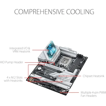 Imagen 3 de ASUS ROG Strix Z790-A Gaming WiFi D4 Tarjeta Madre Intel Z790 ATX DDR4 LGA1700 Blanca