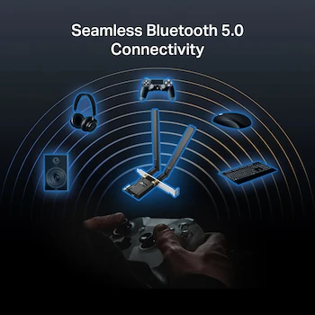 Imagen 4 de Tarjeta de Red Inalámbrica TP-Link Archer T5E AC1200 PCIe WiFi para PC con Bluetooth 4.2, Color Negro, Modelo Archer T5E, Serie Archer, Dimensiones 12.09 x 8.33 x 2.16 cm