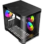 Miniatura de Gabinete Curvo Xzeal M-ATX/ITX 2X USB 2.0 + 1X USB 3.0 + 3.5 mm + 3 Ventiladores RGB Negro
