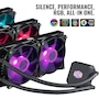 Miniatura de Cooler Master MasterLiquid LC240E RGB All-in-One Close-Loop AIO Liquid CPU Cooler, Dual Chamber RGB Pump, 240mm Radiator (277 x 119.6 x 27 mm), Dual MF120R 120mm RGB Fans, Multicolor RGB Lighting, Black, Model MLA-D24M-A18PC-R1