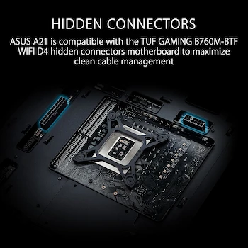 Imagen 2 de ASUS A21 Micro-ATX Case White Edition - Compatible con BTF Hidden Connector Technology