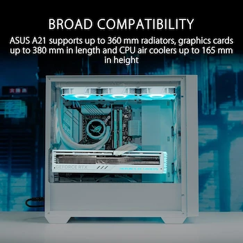 Imagen 3 de ASUS A21 Micro-ATX Case White Edition - Compatible con BTF Hidden Connector Technology