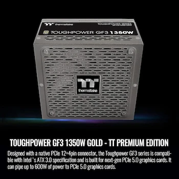 Imagen 2 de Thermaltake Toughpower GF3 1350W 80+ Gold ATX 3.0 PCIe 5.0 Negro Fuente de Alimentación PS-TPD-1350FNFAGU-4