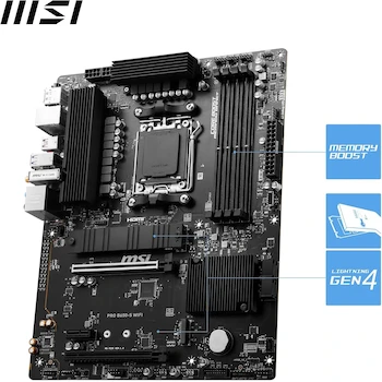 Imagen 3 de MSI PRO B650-S WIFI V1 ProSeries Motherboard (AMD Ryzen serie 9000/8000/7000, AM5, Wi-Fi 6E, Bluetooth 5.3, LAN 2.5Gbps, ATX)