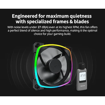 Imagen 3 de MONTECH AX120 Ventilador PWM ARGB de Anillo Exterior, 120 mm, Negro, Paquete de 3 con Hub de Ventiladores 6x6