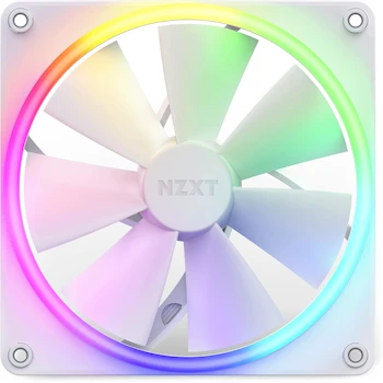 Imagen 2 de NZXT F140 RGB Series 140mm Case Fan - Model RF-R14SF-W1 - White - Single Pack - Requires RGB Controller (Not Included)