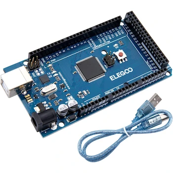 Imagen alusiva al producto ELEGOO Mega 2560 R3 Tarjeta Placa Compatible con Arduino IDE con Microcontrolador Basada en ATmega2560 ATmega16U2 con USB Cable Azul Versión