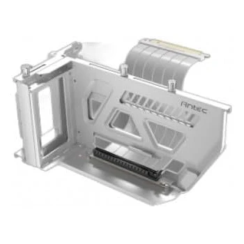 Imagen alusiva al producto Antec Shift ARGB Soporte Vertical para Tarjeta Gráfica con Cable Riser PCI-E 4.0 de 190mm, Color Blanco, Modelo AT-ARCVB-W190-PCIE4-RTX40, Dimensiones 284.1x145x133.1mm, Serie Shift, Peso 0.94kg