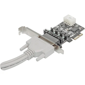 Imagen alusiva al producto Manhattan 153584 Tarjeta Serial PCI Express de 4 Puertos con cuatro conectores DB9 Macho 16550
