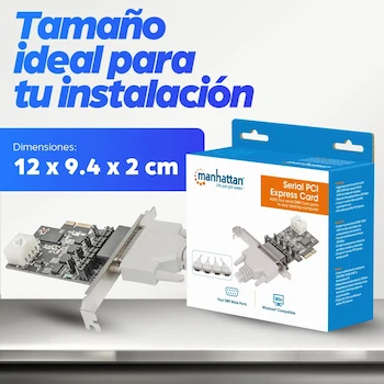 Imagen 2 de Manhattan 153584 Tarjeta Serial PCI Express de 4 Puertos con cuatro conectores DB9 Macho 16550