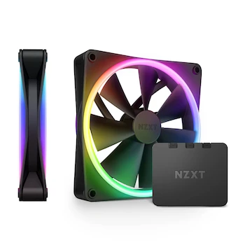 Imagen de referencia para NZXT F140 RGB Duo Twin Pack - 2 x 140mm Dual-Sided RGB Fans with RGB Controller – Black (RF-D14DF-B1)