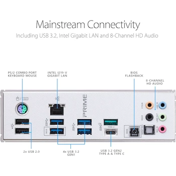 Imagen 5 de ASUS Prime X299-A II ATX Motherboard (Intel X299 Chipset, LGA 2066 Socket, DDR4 up to 4266 MHz, Max 256GB Memory, Black with Silver Accents, Size 30.5 cm x 24.4 cm)