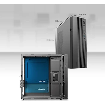 Imagen 4 de Gabinete Acteck ONEX GS450 Mini Torre Slim Micro ATX 8L Full Metálico Elite Negro AC-943086