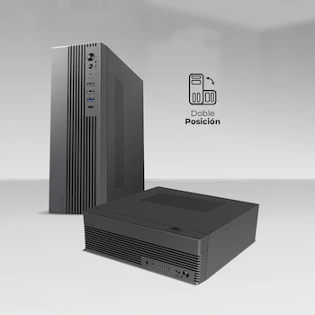 Imagen 5 de Gabinete Acteck ONEX GS450 Mini Torre Slim Micro ATX 8L Full Metálico Elite Negro AC-943086