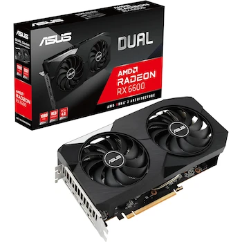 Imagen alusiva al producto ASUS DUAL Radeon RX 6600 8GB GDDR6 AMD RDNA 2 Tarjeta Gráfica DUAL-RX6600-8G