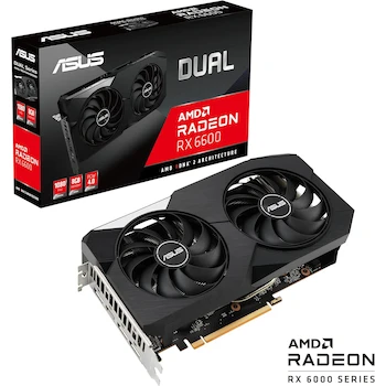 Imagen 2 de ASUS DUAL Radeon RX 6600 8GB GDDR6 AMD RDNA 2 Tarjeta Gráfica DUAL-RX6600-8G