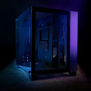 Imagen 2 de GAME FACTOR Gabinete CSG570 Fishtank Micro ATX, 2 Cristal Templado Frontal y Lateral, Sin Fuente, Color Negro