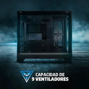Imagen 5 de GAME FACTOR Gabinete CSG570 Fishtank Micro ATX, 2 Cristal Templado Frontal y Lateral, Sin Fuente, Color Negro