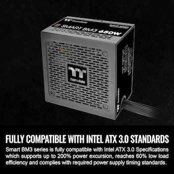 Imagen 3 de Thermaltake Smart BM3 650W 80Plus Bronze ATX 3.0 PCIe 5.0 Ready Fuente de Alimentación Semimodular Negro PS-SPD-0650MNFABU-3