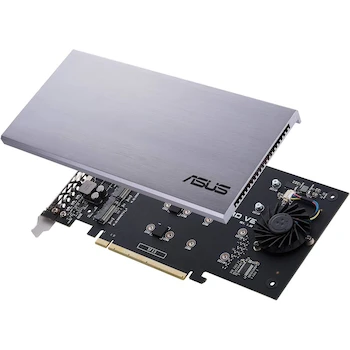 Imagen 2 de ASUS Hyper M.2 X16 PCIe 3.0 x4 Expansion Card V2 - Tarjeta de Expansión para 4 NVMe M.2 (2242/2260/2280/22110) para Intel VROC y AMD Ryzen Threadripper NVMe RAID