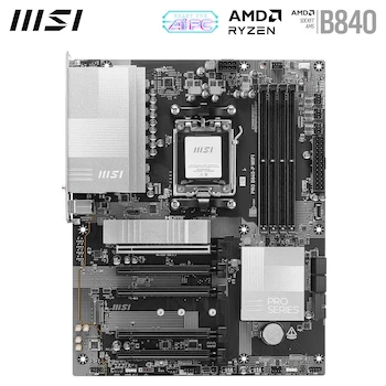 Imagen 2 de MSI PRO B840-P WiFi ProSeries Motherboard Plata ATX AM5 para Procesadores AMD Ryzen Serie 9000/8000/7000