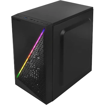 Imagen 3 de Acteck Gabinete KIOTO GC460 Micro ATX Mini Torre Fuente 500W Panel Acrílico RGB Negro USB 3.0 AC-933070