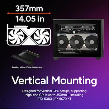 Imagen 4 de Cooler Master NR200P V2 Mini-ITX Funda para PC, Vidrio Templado, Negro