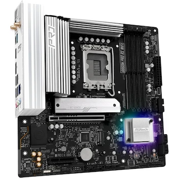 Imagen 5 de ASRock B860M Pro RS WiFi 6E Micro ATX Placa Base para Procesadores Intel Core Ultra Series 2 Socket LGA1851 Chipset Intel B860 Memoria DDR5 hasta 256GB 4 Ranuras DIMM Ranuras M.2 PCIe Puertos SATA3 LAN 2.5G Bluetooth 5.3