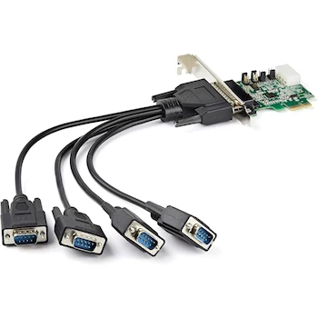 Imagen de referencia para StarTech.com Tarjeta Adaptadora PCI Express RS232 Serial de 4 puertos - Tarjeta Controladora de Host Serial PCIe RS232 - Tarjeta PCIe a Serie DB9 - 16950 UART - Tarjeta de Expansión (PEX4S953), Dimensiones: 7.6 x 6.4 x 1.5 cm