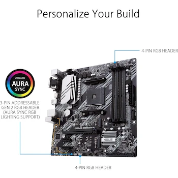 Imagen 4 de Tarjeta Madre ASUS Prime B550M-A WiFi II Micro ATX AMD B550 Socket AM4 Ryzen Doble M.2 Wi-Fi 6