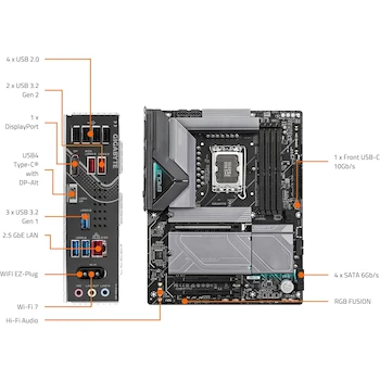 Imagen 5 de GIGABYTE Z890 EAGLE WIFI7 Intel Core Ultra (Serie 2) Placa Base LGA 1851 ATX DDR5 Negro Matte