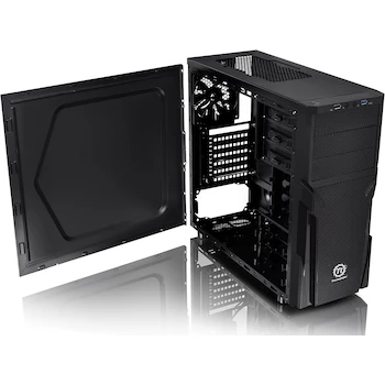 Imagen 2 de Thermaltake Versa H21 SPCC ATX - Chasis para Computadora (Torre Media, Modelo CA-1B2-00M1NN-00), Color Negro