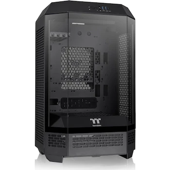 Imagen de referencia para Thermaltake Tower 300 - Funda Micro ATX Negra con 2 Ventiladores CT de 140 mm Incluidos, Soporte Radiador hasta 420 mm, Kit de Soporte Chasis Opcional para Visualización Horizontal - CA-1Y4-00S1WN-00
