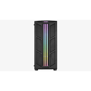 Imagen 2 de Gabinete Aerocool Prime ARGB Mid Tower Negro, Modelo Prime-G-BK-v2, Serie Prime, Soporte Motherboards ATX/Micro ATX/Mini-ITX, Sin Fuente de Poder, Dimensiones Externas 205x442x376.5mm, Dimensiones Internas 200x430x305mm