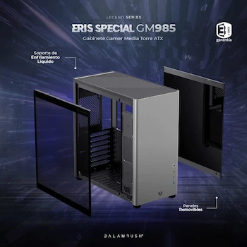 Imagen 5 de Balam Rush Gabinete Gamer Media Torre Eris Special GM985 MAX MB ATX Gris
