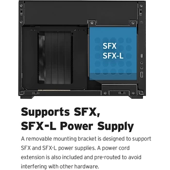 Imagen 5 de LIAN LI A4-H2O Black SPCC/Aluminio Mini-ITX Estuche para Computadora, Cable de Tarjeta Elevadora PCI4.0 Incluido - A4-H2O X4 Negro