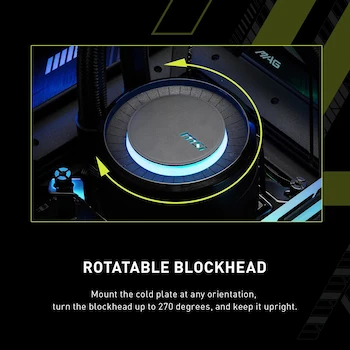 Imagen 2 de MSI MAG CORELIQUID E360 White - Enfriador Líquido AIO RGB para CPU con Radiador de 360 mm y 3 Ventiladores ARGB PWM de 120 mm